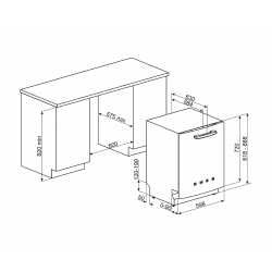 SMEG STFABCR3 BUILT-IN DISHWASHER CREAM 60 CM 50's STYLE