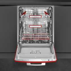 SMEG STFABRD3 BUILT-IN DISHWASHER RED 60 CM 50's STYLE