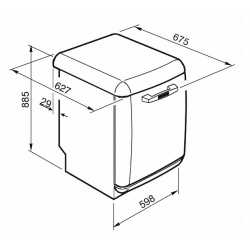 SMEG LVFABBL3 LAVE-VAISSELLE POSE LIBRE NOIRE 60 CM ESTHÉTIQUE ANNÉES '50