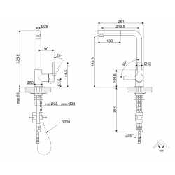SMEG MID1NS EINHAND SPÜLTISCHMISCHER MIT VERSTELLBARER BRAUSE SATIN-NICKEL