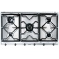 TABLE DE CUISSON SMEG SRV596GH5 ACIER INOX GRILLES EN FONTE 90 CM