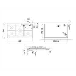 ENCIMERA DE COCCIÓN SMEG SRV596GH5 ACERO INOX 90 CM