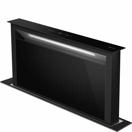 HOTTE DE PLAN DOWNDRAFT SMEG KDD90CNE2 90 CM ACIER SATINÉ' ET VERRE NOIR