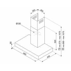 CAMPANA A PARED SMEG KBT9L4VN ACERO Y VIDRIO 90 CM
