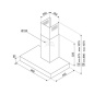 SMEG KBT9L4VN DEKOR WANDHAUBE EDELSTAHL/GLAS 90 CM