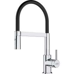 FRANKE LINA DOCCIA ROBINET MITIGEUR MONOCOMMANDE AVEC DOUCHETTE EXTRACTIBLE CHROME/NOIR