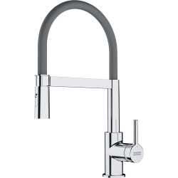 FRANKE LINA DOCCIA ROBINET MITIGEUR MONOCOMMANDE AVEC DOUCHETTE EXTRACTIBLE CHROME/GRIS