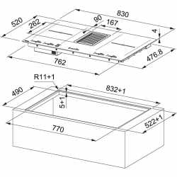 FRANKE MYTHOS FMY 839 PIANO INDUZIONE CON CAPPA INTEGRATA 83 CM