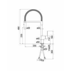 NOBILI FLAT SINGLE LEVER SINK MIXER TAP CHROME PLATED