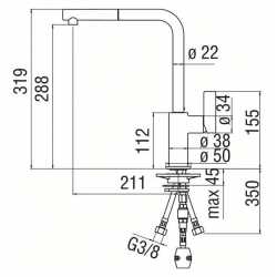 NOBILI FLAG SINGLE LEVER SINK MIXER TAP WITH PULL OUT SPRAY CHROME