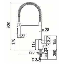 NOBILI FLAG SINGLE LEVER SINK MIXER TAP WITH PULL OUT SPRAY CHROME