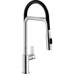 NOBILI FLAG SINGLE LEVER SINK MIXER TAP WITH PULL OUT SPRAY CHROME/BLACK