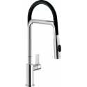 NOBILI FLAG SINGLE LEVER SINK MIXER TAP WITH PULL OUT SPRAY CHROME/BLACK