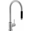 NOBILI MISCELATORE MONOCOMANDO SERIE LIVE CON DOCCETTA ESTRAIBILE ACCIAIO INOX SPAZZOLATO