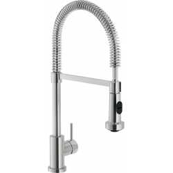 NOBILI FLAG SINGLE LEVER SINK MIXER TAP WITH PULL OUT SPRAY STAINLESS STEEL