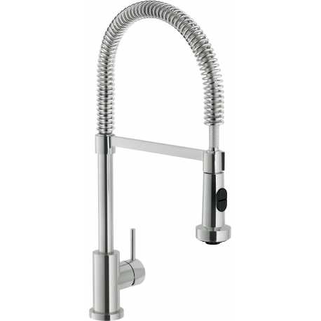 NOBILI LIVE SINGLE LEVER SINK MIXER TAP WITH PULL OUT SPRAY STAINLESS STEEL