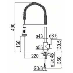 NOBILI LIVE SINGLE LEVER SINK MIXER TAP WITH PULL OUT SPRAY STAINLESS STEEL