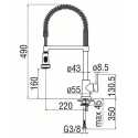 NOBILI LIVE SINGLE LEVER SINK MIXER TAP WITH PULL OUT SPRAY STAINLESS STEEL