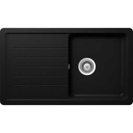 LAVELLO SCHOCK TOLEDO D100 1 VASCA CRISTADUR NERO ASSOLUTO