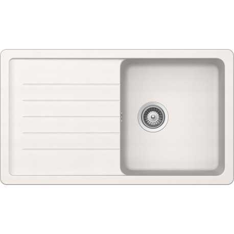SCHOCK KITCHEN SINK TOLEDO D100 1 BOWL CRISTADUR PURE WHITE