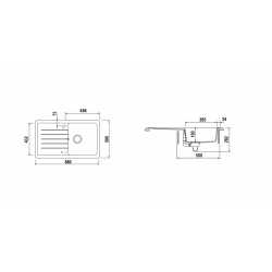 SCHOCK KITCHEN SINK TOLEDO D100 1 BOWL CRISTADUR SILVERSTONE