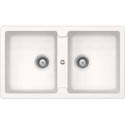 LAVELLO SCHOCK TOLEDO N200 2 VASCHE CRISTADUR BIANCO ASSOLUTO