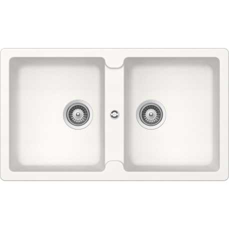 FREGADERO SCHOCK TOLEDO N200 DE DOBLE SENO CRISTADUR BLANCO PURO