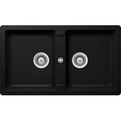 LAVELLO SCHOCK TOLEDO N200 2 VASCHE CRISTADUR NERO ASSOLUTO