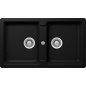 LAVELLO SCHOCK TOLEDO N200 2 VASCHE CRISTADUR NERO ASSOLUTO