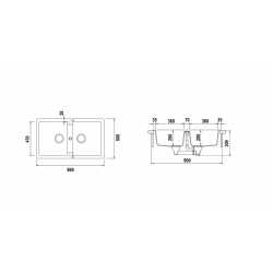 SCHOCK KITCHEN SINK TOLEDO N200 2 BOWLS CRISTADUR SILVERSTONE