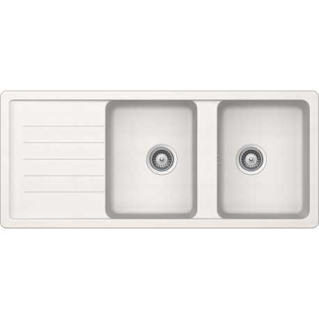 FREGADERO SCHOCK TOLEDO D200 A DE DOBLE SENO CRISTADUR BLANCO PURO
