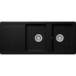 SCHOCK KITCHEN SINK TOLEDO D200 A - 2 BOWLS CRISTADUR PURE BLACK