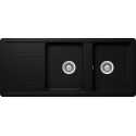 FREGADERO SCHOCK TOLEDO D200 A DE DOBLE SENO CRISTADUR NEGRO PURO