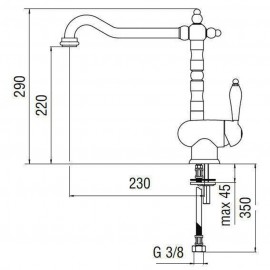 NOBILI ANTICA 18513 MISCELATORE MONOCOMANDO CROMO