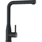 SCHOCK KETO SINGLE LEVER KITCHEN SINK MIXER TAP WITH PULL OUT SPRAY BLACK STAINLESS STEEL