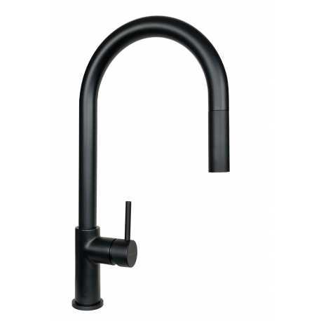 SCHOCK AQUARAIN SINGLE LEVER KITCHEN SINK MIXER TAP WITH PULL OUT SPRAY BLACK