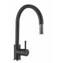 SCHOCK AQUASTAR SINGLE LEVER KITCHEN SINK MIXER TAP WITH PULL OUT SPRAY PURE BLACK