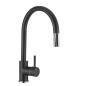 SCHOCK AQUASTAR SINGLE LEVER KITCHEN SINK MIXER TAP WITH PULL OUT SPRAY PURE BLACK
