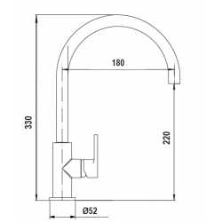 SCHOCK AQUASOUND GRIFO MONOCOMANDO PARA FREGADERO CAÑO HORIZONTAL CROMO