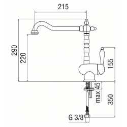 NOBILI ANTICA 18513 MISCELATORE MONOCOMANDO RAME
