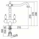 NOBILI ANTICA AT18117 DUAL CONTROL SINK KITCHEN MIXER TAP CHROME PLATED