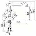 NOBILI ANTICA AT31117 DUAL CONTROL SINK KITCHEN MIXER TAP CHROME PLATED