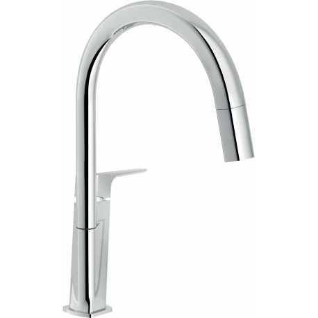 NOBILI ACQUAVIVA SINGLE LEVER SINK MIXER TAP WITH PULL OUT SPRAY CHROME