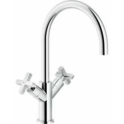 NOBILI LIRA TWO HANDLE SINK KITCHEN MIXER TAP CHROME PLATED