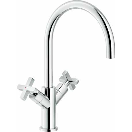 NOBILI LIRA TWO HANDLE SINK KITCHEN MIXER TAP CHROME PLATED