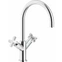 NOBILI LIRA TWO HANDLE SINK KITCHEN MIXER TAP CHROME PLATED