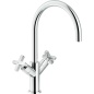 NOBILI LIRA TWO HANDLE SINK KITCHEN MIXER TAP CHROME PLATED