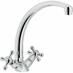 NOBILI GRAZIA TWO HANDLE SINK KITCHEN MIXER TAP CHROME PLATED