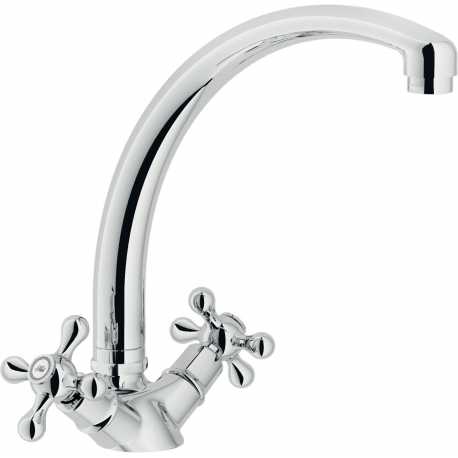 NOBILI GRAZIA TWO HANDLE SINK KITCHEN MIXER TAP CHROME PLATED