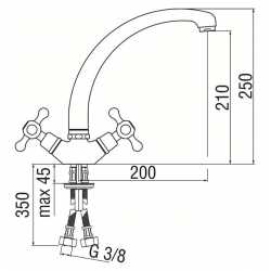NOBILI GRAZIA TWO HANDLE SINK KITCHEN MIXER TAP CHROME PLATED